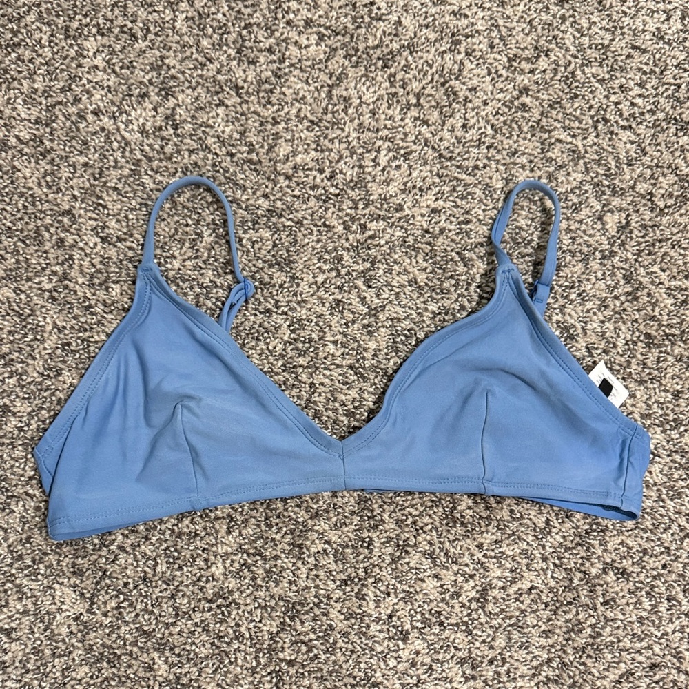 J. Crew Dusty Blue Triangle Bikini Top